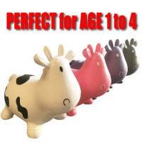 ToysOpoly Inflatable Cow Bouncer - Cutest Ride - on Bouncy Animal Hopper for Kids with Eco-Friendly Rubber (Pink)   
